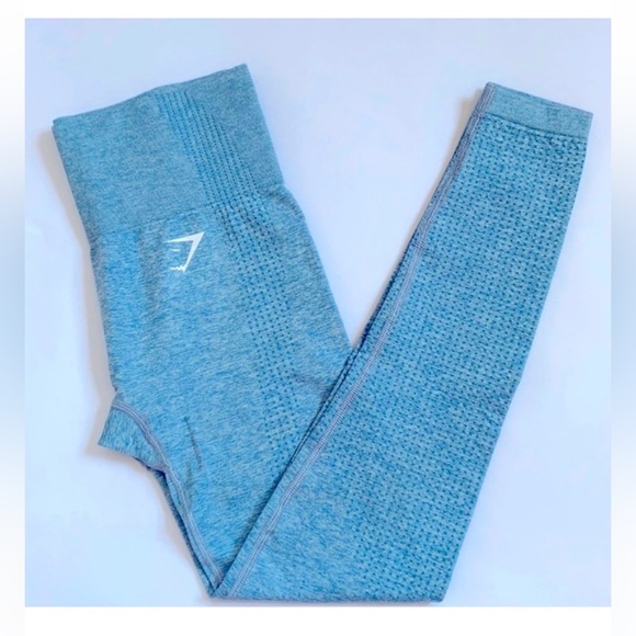 LIGHT BLUE VITAL SEAMLESS GYMSHARK LEGGINGS - Picture 4 of 4